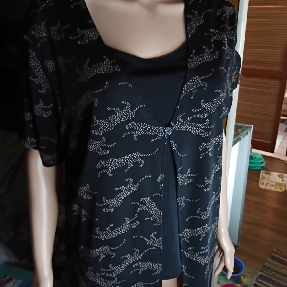 Black and White Animal Print Top